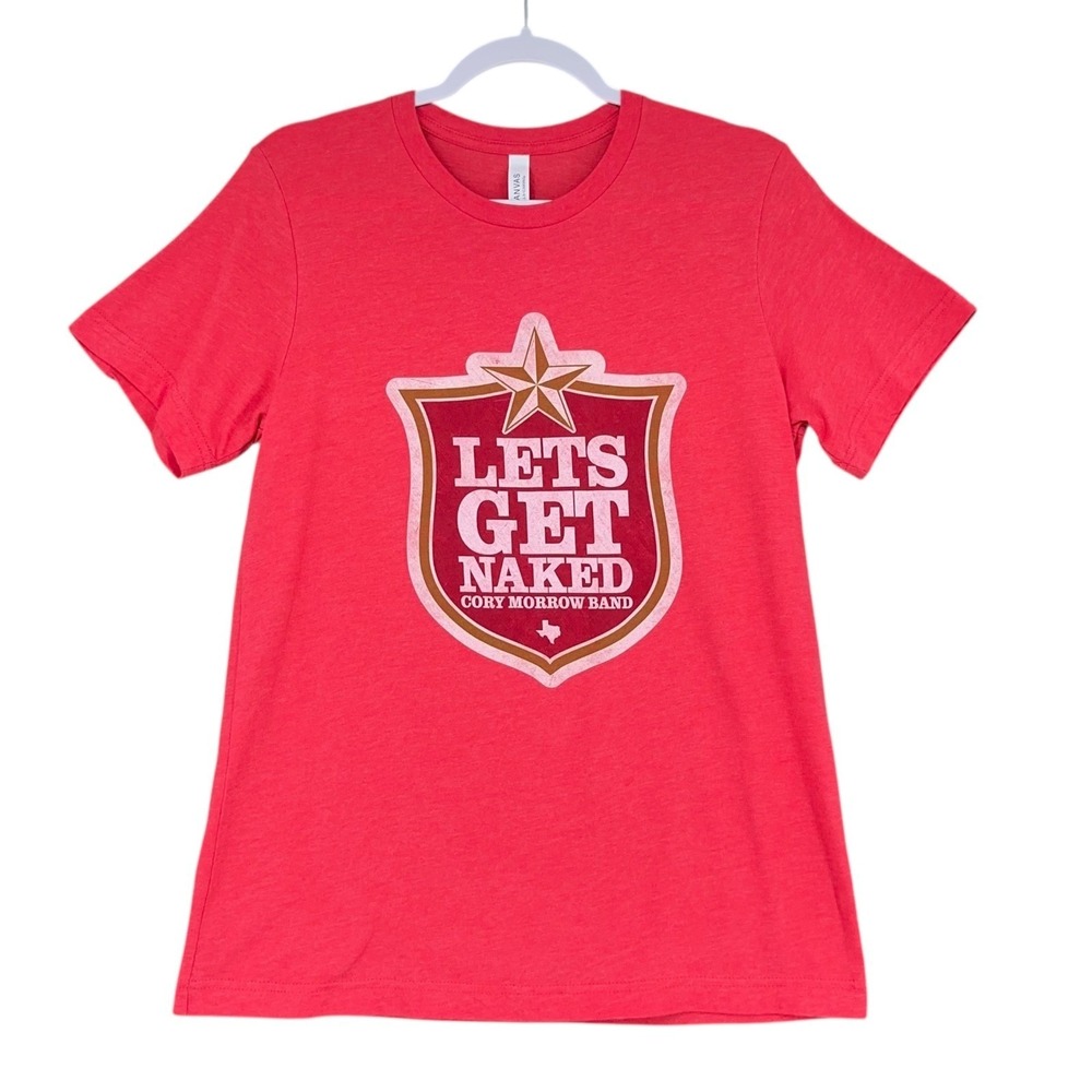 Cory Morrow Band Lets Get Naked Graphic Tee Shirt Red Texas‎ Music Size M